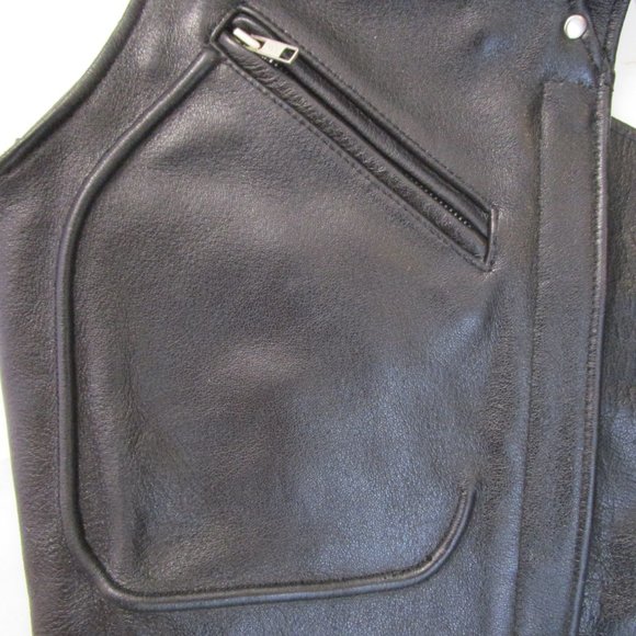 5X 5XL Black Leather Motorcycle Chaps Pants Mesh Lining - Picture 5 of 11